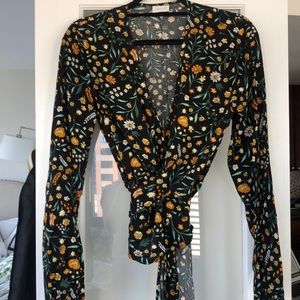 ASOS low cut faux wrap top